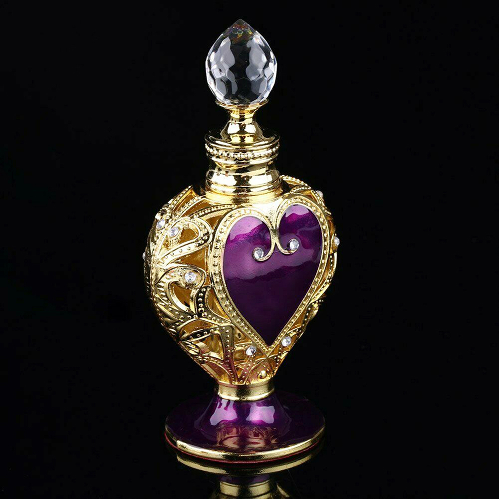 Vintage Collectible Perfume Bottles - 1szt Kryształowa butelka perfum Fioletowe serce