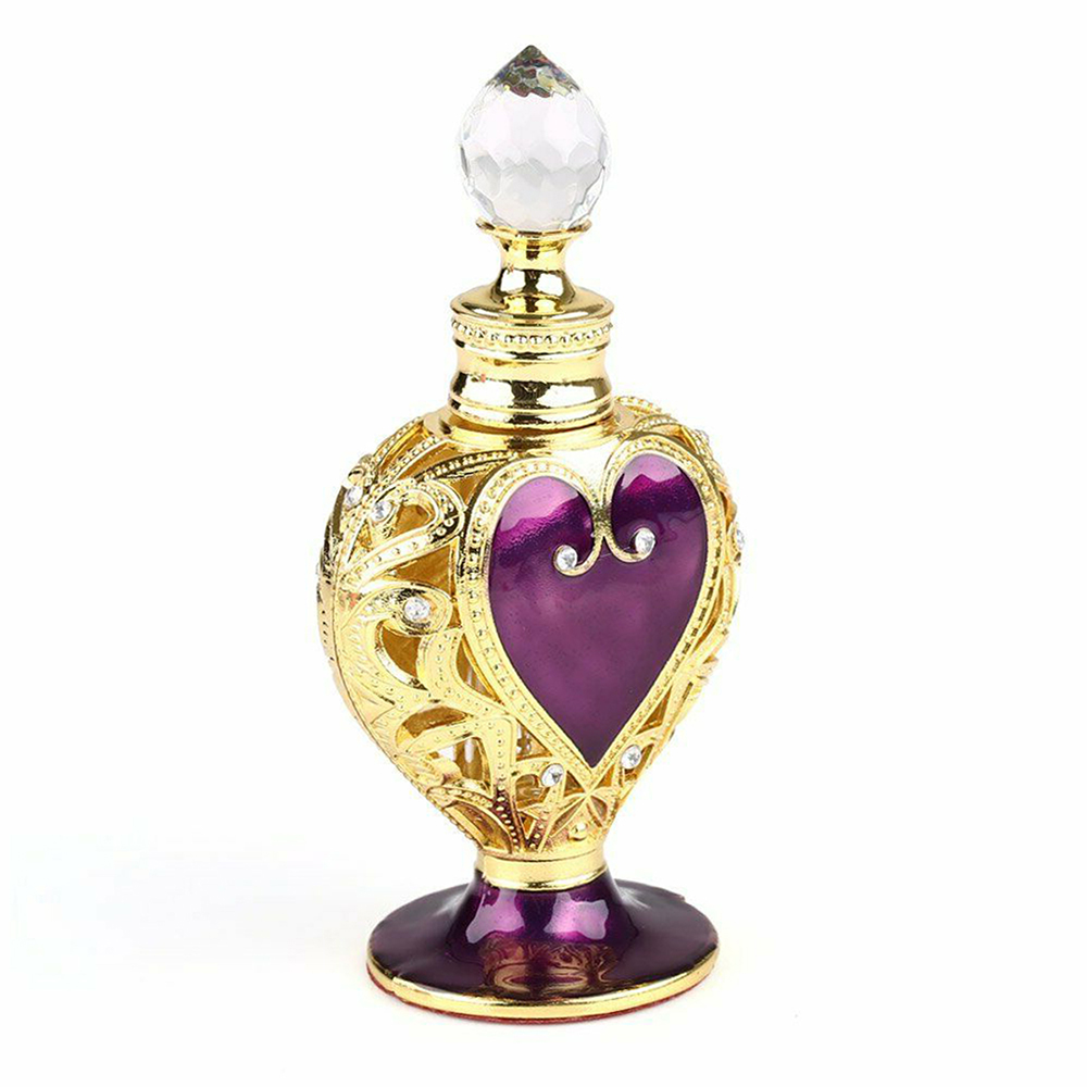 Vintage Collectible Perfume Bottles - Luksusowy Perfum Kryształowa Butelka Fioletowe Serce
