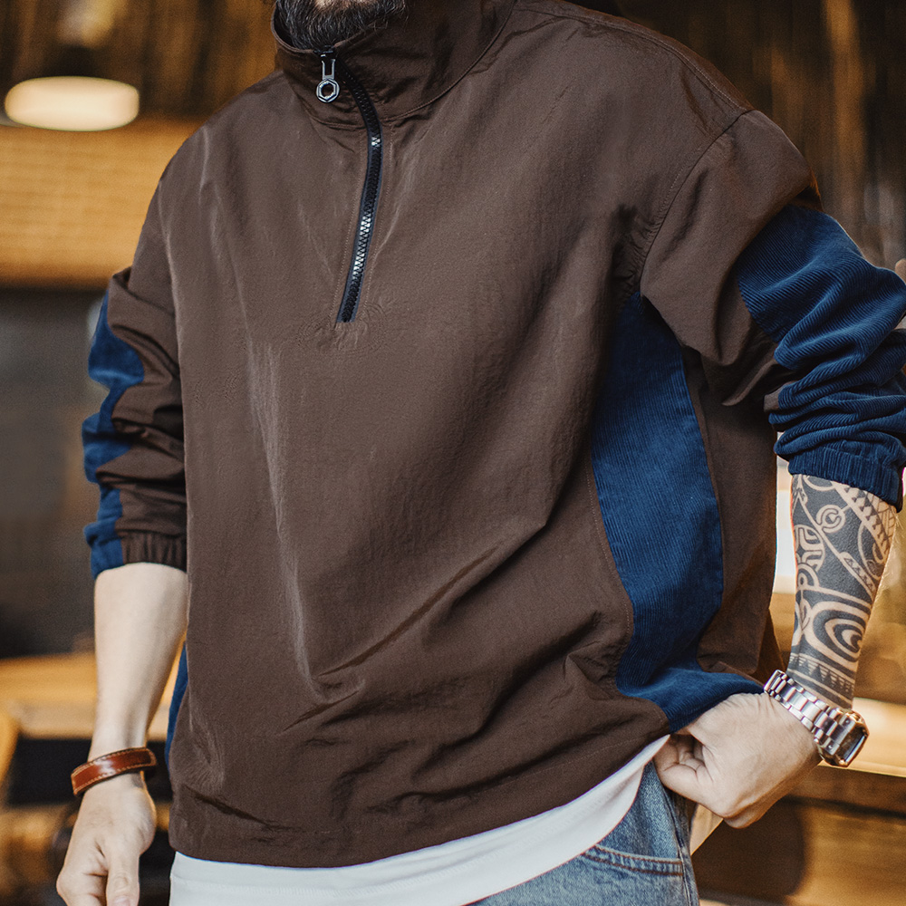 Vintage Zip Hoodie - Maden Vintage sztruksowa kolorowa kurtka z