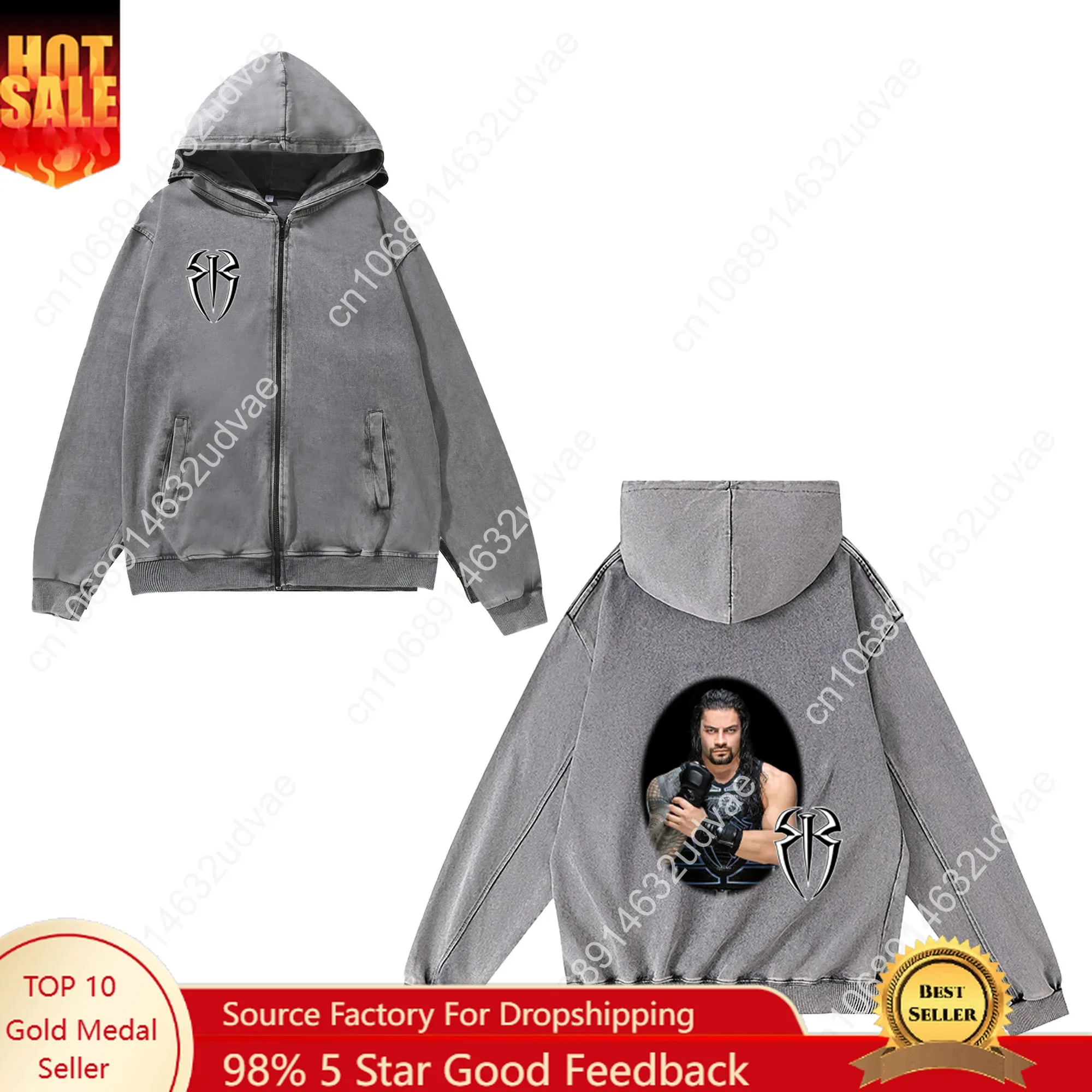Vintage Zip Hoodie - Bluza z zamkiem Roman Reigns Męska