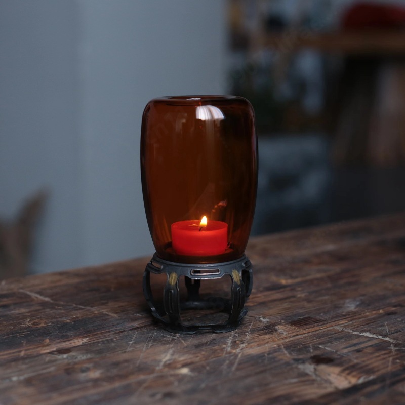 Collectible Vintage Lamps - Vintage szklany świecznik, dekoracja zen, lampka
