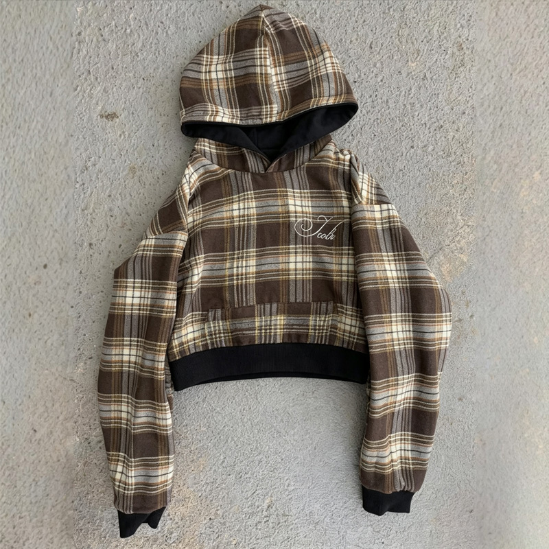 Damska bluza z kapturem w krat – Vintage Zip Hoodie recenzja i cena