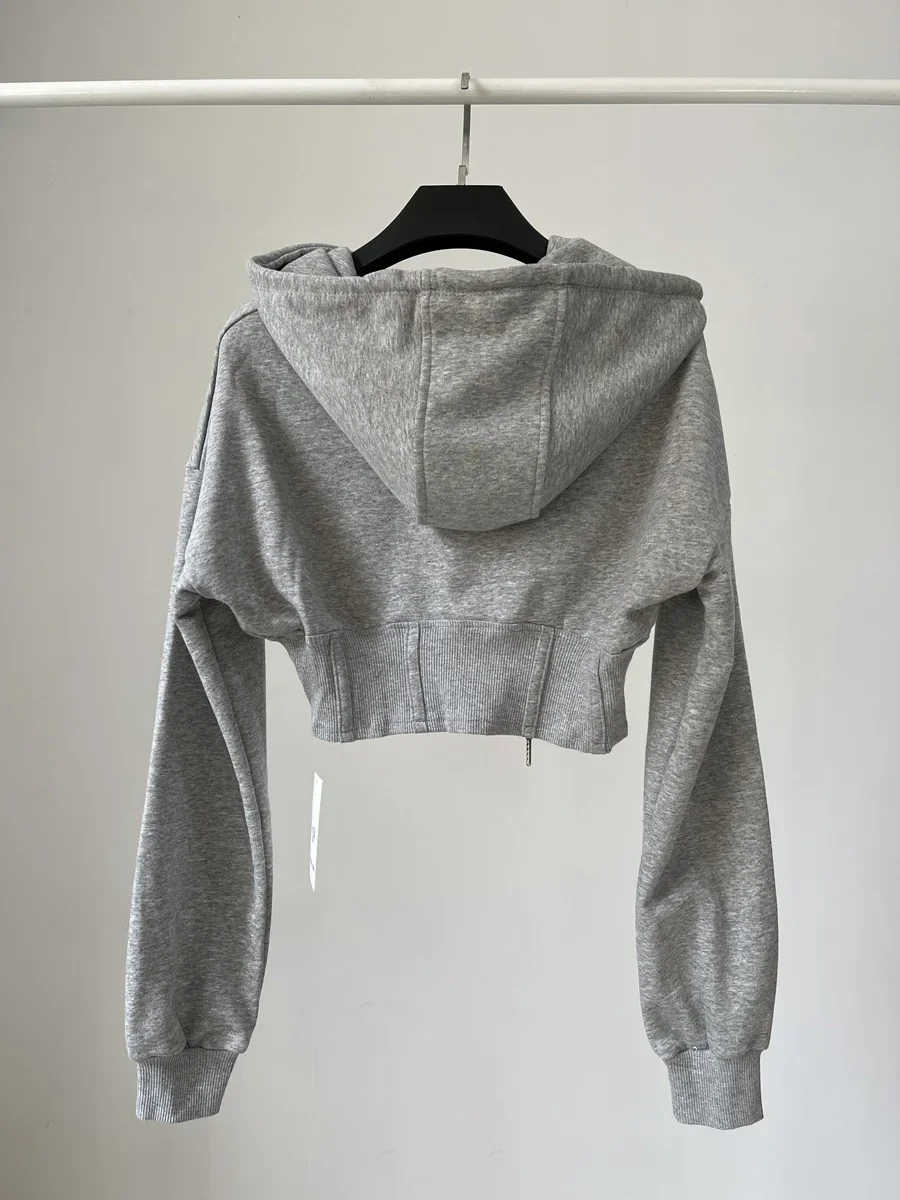 Krótkie bluzki modne bluzy dam – Vintage Zip Hoodie recenzja i cena